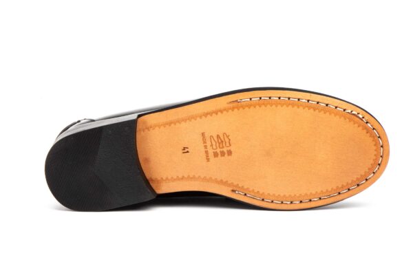 ZAPATO CASTELLANO PARA CABALLERO CON BORLAS SUELA DE CUERO VARIOS COLORES-FABRICADO EN ESPAÑA - Imagen 5