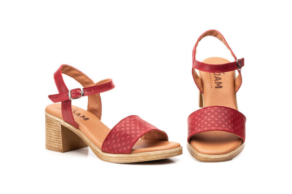 SANDALIA PARA SEÑORA PALA Y TALON CON TACÓN EN PIEL DE VARIOS COLORES- FABRICADO EN ESPAÑA