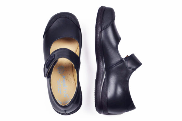 BAILARINA NEGRO COLEGIAL NAPA VELCRO REFORZADA ANGELITOS - Imagen 4