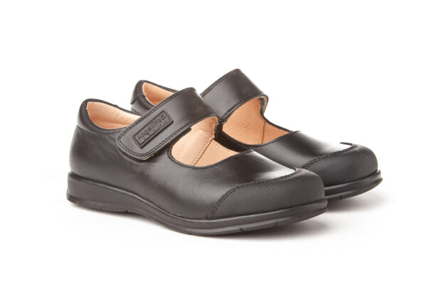 BAILARINA NEGRO COLEGIAL NAPA VELCRO REFORZADA ANGELITOS
