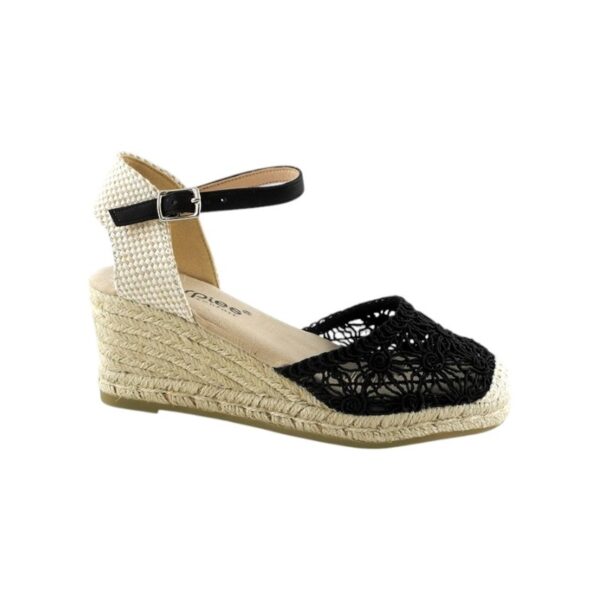 Valenciana de mujer con encaje y cuña de yute – Zapato cómodo y elegante para verano Amarpies