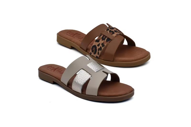 Sandalias planas tipo pala en piel para mujer – Hechas en España Tallas 36 a 40 Modelo 144 Tekkila 2 Sandalias planas tipo pala en piel para mujer – Hechas en España Tallas 36 a 40 Modelo 144 Tekkila - Image 2