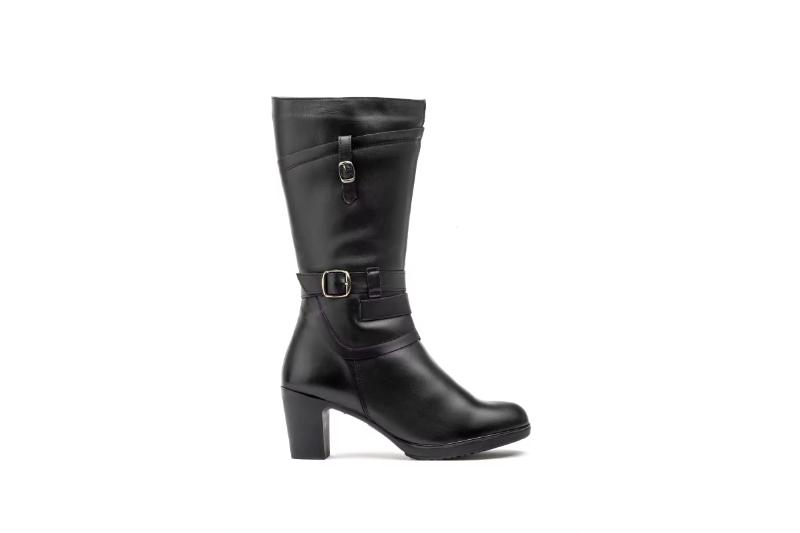 Botas de piel con tacón para mujer diseño elegante con caña media Tallas 36 a 41 Modelo 1510 Ibérico