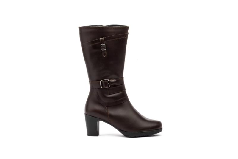 Botas de piel con tacón para mujer diseño elegante con caña media Tallas 36 a 41 Modelo 1510 Ibérico 2 Botas de piel con tacón para mujer diseño elegante con caña media Tallas 36 a 41 Modelo 1510 Ibérico - Image 2