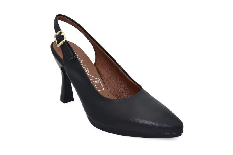 Zapatos de tacón slingback en piel para mujer Hechos en España Tallas 36 a 40 Modelo 4251 Chamby