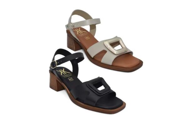 Sandalias de tacón ancho para mujer en piel Hechas en España Tallas 36 a 40 Modelo 440 Cokketa - Image 4