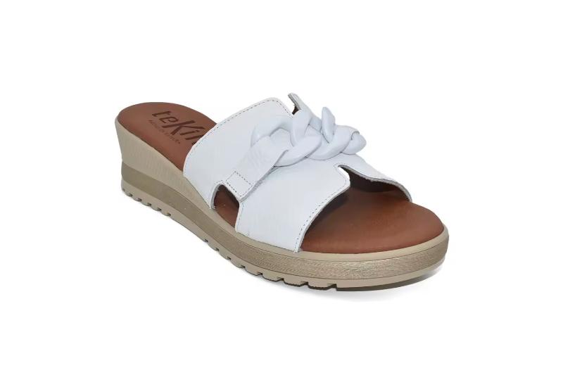 Sandalias de piel para mujer con cuña y adorno Hechas en España Tallas 36 a 40 Modelo 5047 Tekila