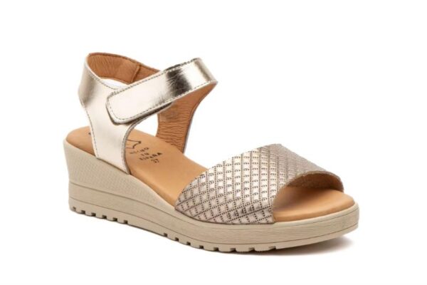 Sandalias de cuña negras para mujer con cierre de velcro y pala grabada Hecho en España Modelo E649 Tallas 36 a 41 Alto Estilo - Image 8
