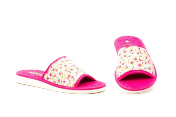 Zapatillas de casa abiertas para mujer con estampado de flores Hecho en España Tallas 36 a 41 Modelo Flores Jam - Image 3