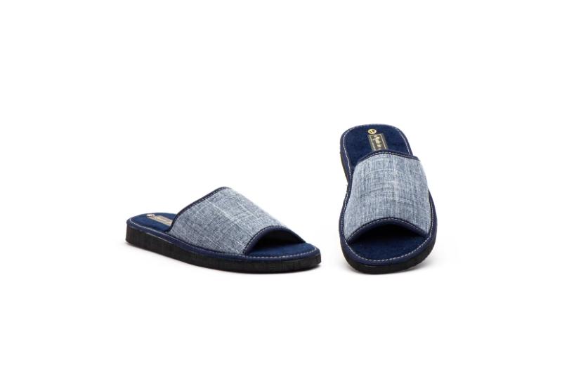 Zapatillas de casa abiertas para hombre con tejido estilo vaquero Hecho en España Tallas 39 a 45 Modelo 1333 Jam