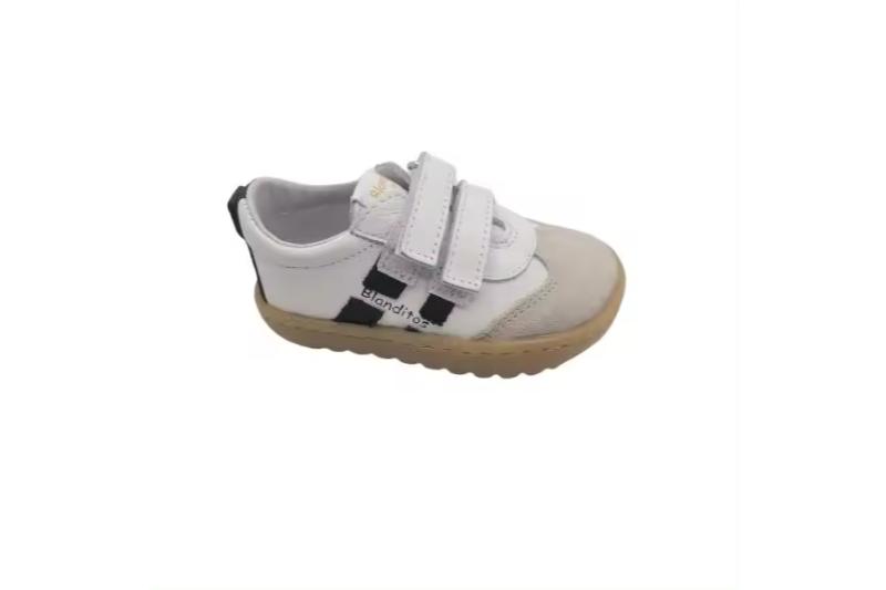 Deportivos respetuosos barefoot de piel Modelo Lisboa Blanditos Tallas 20 a 26 by Crio`S