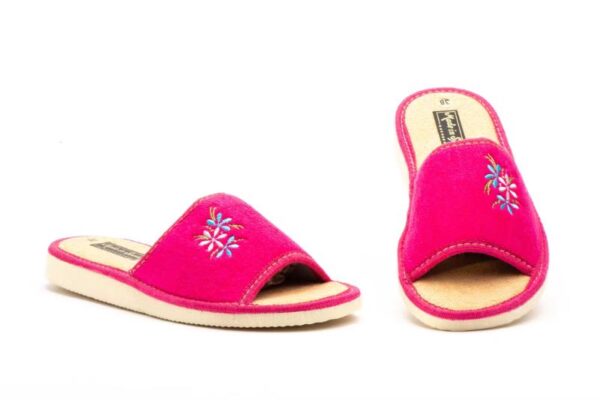Zapatillas de casa abiertas para mujer con flores bordadas Hecho en España Tallas 36 a 41 Modelo 1444 Jam - Image 4