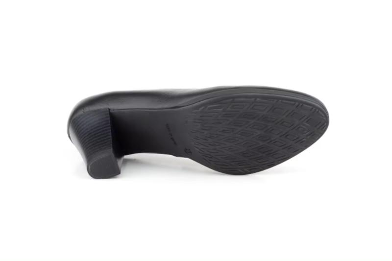 Zapatos de mujer de piel negra con tacón medio-alto clásicos Hecho en España Tallas 36 a 41 Modelo 1586 Par y medio 4 Zapatos de mujer de piel negra con tacón medio-alto clásicos Hecho en España Tallas 36 a 41 Modelo 1586 Par y medio - Imagen 4