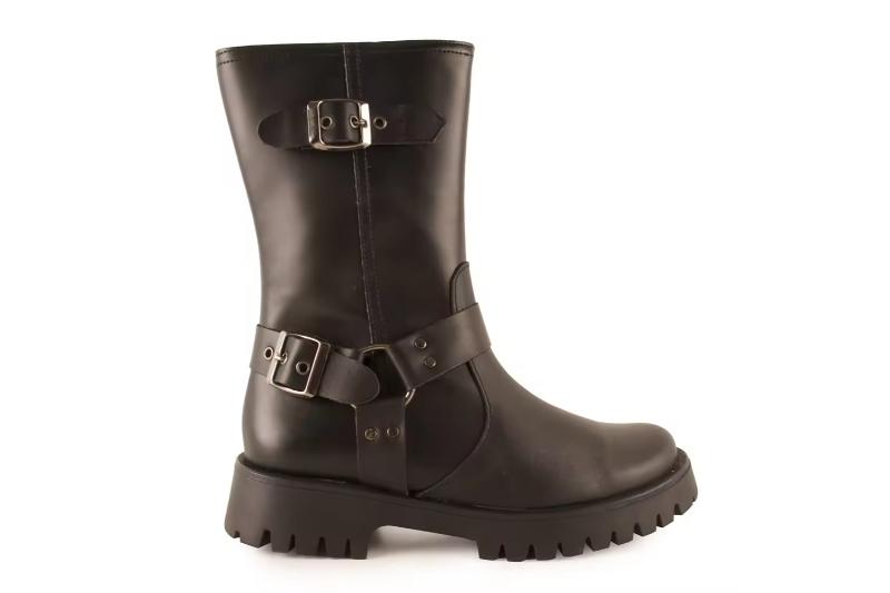 Botas moteras de mujer de piel con suela track Tallas 36 a 41 Modelo 16 Tekila Hecho en España