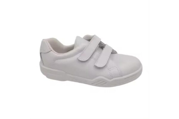 Zapatillas deportivas escolares reforzadas blancas con velcro Tallas 29 a 34 Modelo 171 Flossy