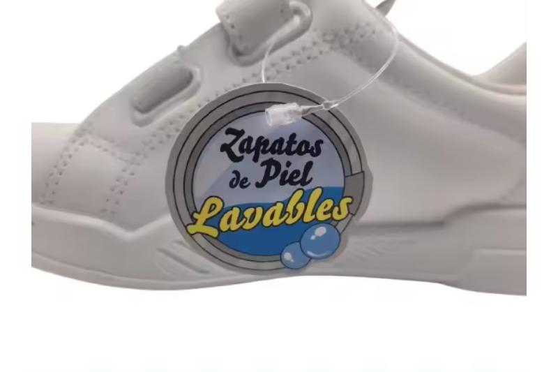 Zapatillas deportivas escolares reforzadas blancas con velcro Tallas 29 a 34 Modelo 171 Flossy 5 Zapatillas deportivas escolares reforzadas blancas con velcro Tallas 29 a 34 Modelo 171 Flossy - Imagen 5