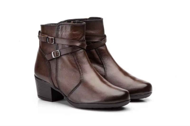 Botines de piel para mujer con tacón ancho y hebillas decorativas Tallas 36 a 41 Modelo 59304 Jam 4 Botines de piel para mujer con tacón ancho y hebillas decorativas Tallas 36 a 41 Modelo 59304 Jam - Imagen 4