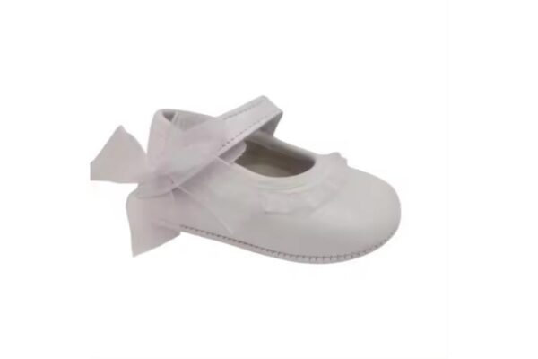 Merceditas blancas de bebé con lazo de organza y volante Tallas 16 a 20 Modelo 3850 Citos - Image 4