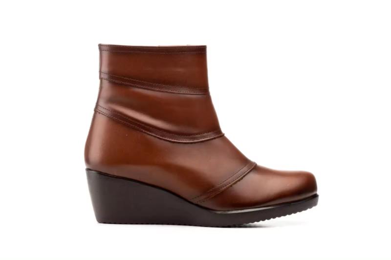 Botines de piel para mujer con cuña interior y cremallera Tallas 36 a 41 Modelo 5682 Jam