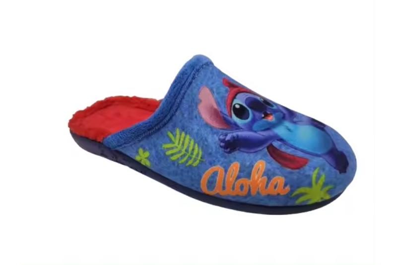 Zapatillas de casa infantiles Stitch en azul Modelo 7185 Tallas 28 a 37 Michu