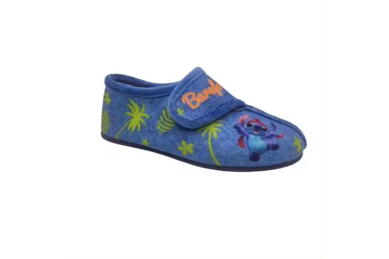 Zapatillas de casa infantiles Stitch azules con velcro Modelo 7188 Tallas 28 a 37 Michu