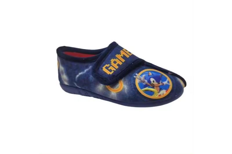 Zapatillas de casa infantiles Sonic azules con velcro Modelo 7189 Tallas 28 a 37 Michu