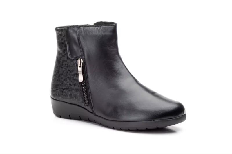 Botines de piel para mujer con cuña baja y cremallera lateral Tallas 36 a 41 Modelo 7740 Jam