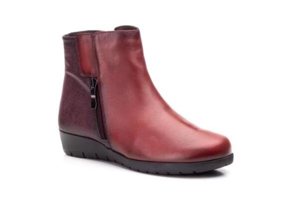 Botines de piel para mujer con cuña baja y cremallera lateral Tallas 36 a 41 Modelo 7740 Jam - Imagen 4