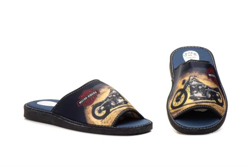 Zapatillas de casa cerradas para hombre con diseño de moto Hecho en España Tallas 39 a 46 Modelo CH863 Jam