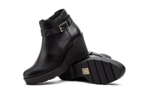 Botines de piel para mujer con cuña alta y hebilla lateral Tallas 36 a 41 Modelo 8891 Jam - Imagen 4