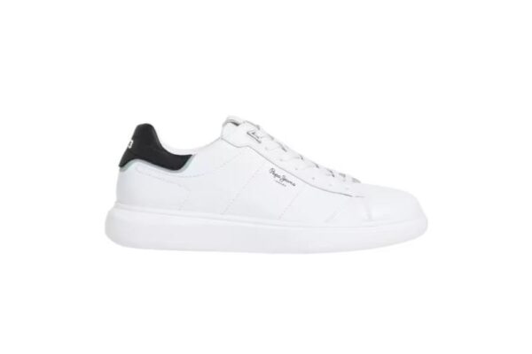 Zapatillas casual de piel para hombre blancas Modelo Eaton Basic Tallas 40 a 46 Pepe Jeans