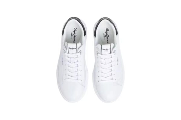 Zapatillas casual de piel para hombre blancas Modelo Eaton Basic Tallas 40 a 46 Pepe Jeans - Imagen 4