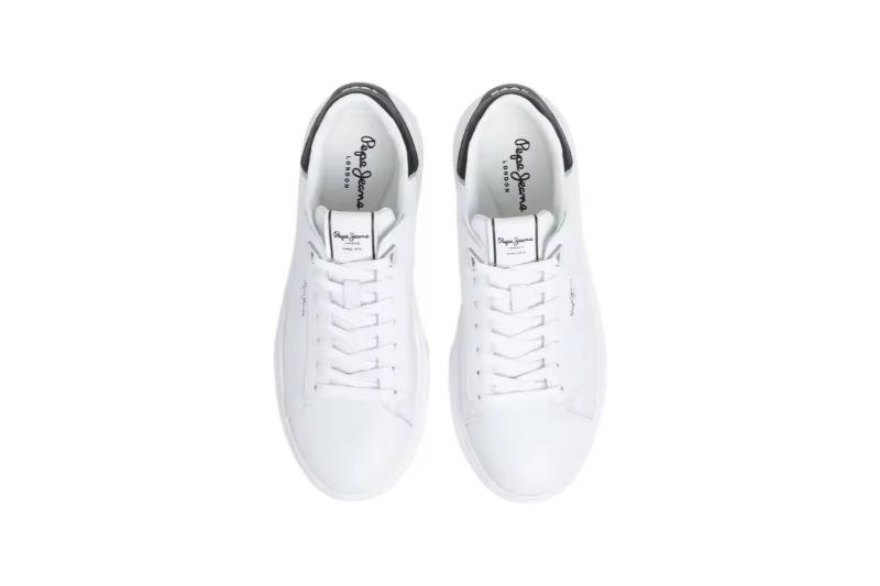 Zapatillas casual de piel para hombre blancas Modelo Eaton Basic Tallas 40 a 46 Pepe Jeans 4 Zapatillas casual de piel para hombre blancas Modelo Eaton Basic Tallas 40 a 46 Pepe Jeans - Imagen 4