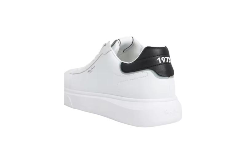 Zapatillas casual de piel para hombre blancas Modelo Eaton Basic Tallas 40 a 46 Pepe Jeans 3 Zapatillas casual de piel para hombre blancas Modelo Eaton Basic Tallas 40 a 46 Pepe Jeans - Imagen 3