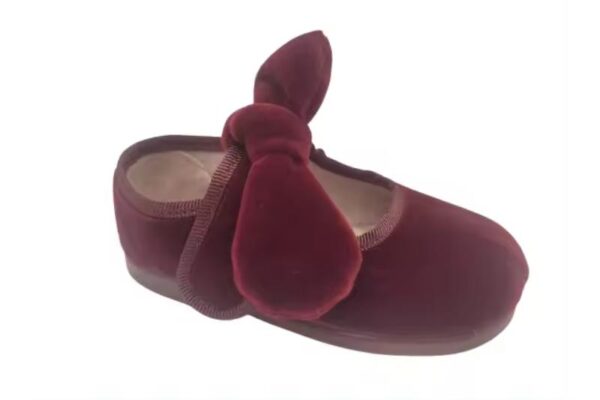 Mercedita de niña de terciopelo con lazo y velcro Hecho en España Tallas 19 a 26 Modelo 156 Condiz - Imagen 6