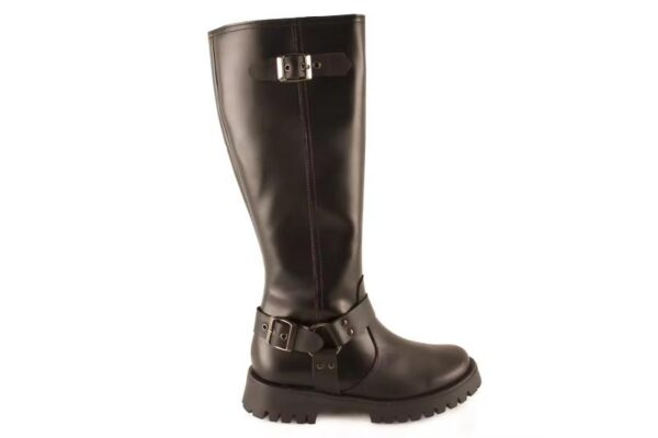Botas altas de mujer en piel negra con hebillas Calzado cómodo y elegante Hecho en España Tallas 36 a 41 Modelo 15 Tekila