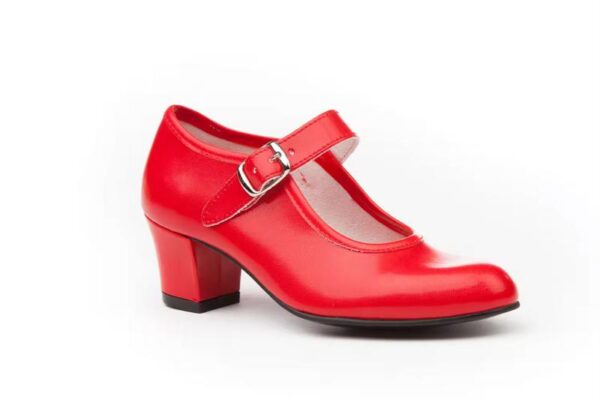 Zapatos de flamenco para niña con tacón y hebilla varios colores Tallas 22 a 42 Modelo 302 Angelitosz - Imagen 7