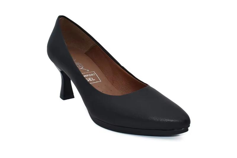 Zapatos de salón de mujer en piel con tacón medio plantilla Gel Hecho en España Tallas 35 a 41 Modelo 4240 Chamby
