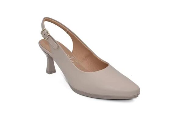 Zapatos de mujer destalonados en piel con tacón medio plantilla Gel Hecho en España Tallas 35 a 41 Modelo 4241 Chamby - Imagen 4