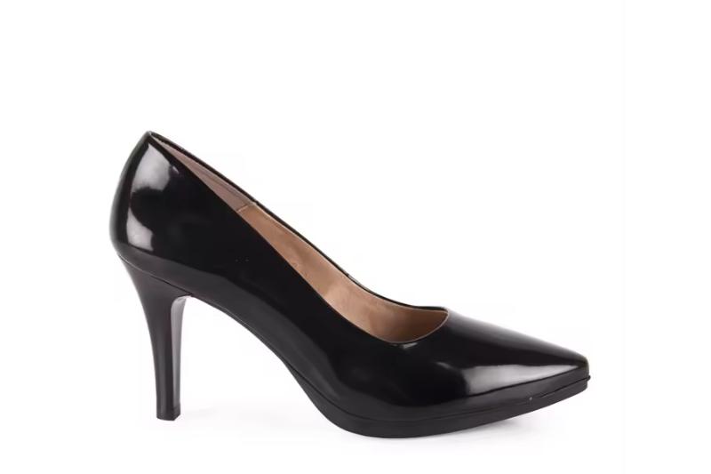 Zapato de salón de charol con tacón alto plantilla Gel Hecho en España Tallas 35 a 41 Modelo 4350 Chamby