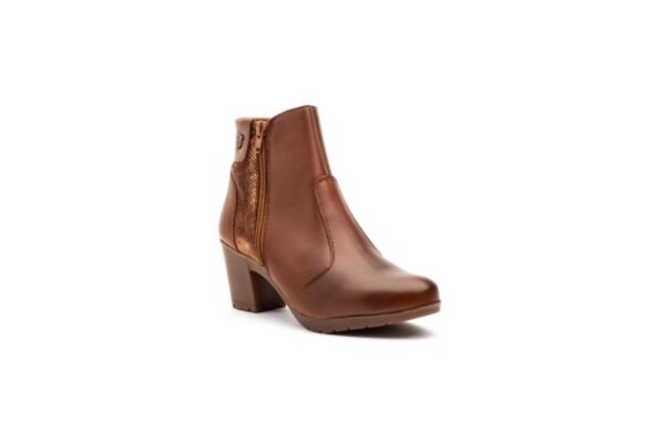 Botines de piel para mujer con tacón cómodo y cremallera Tallas 36 a 41 Modelo 4451 Jam - Imagen 4