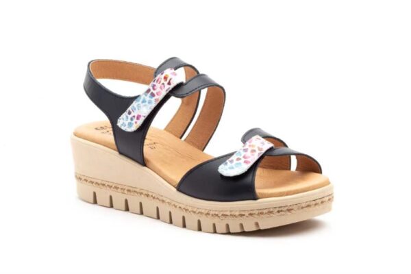 Sandalias de cuña para mujer con velcro Hecho en España Modelo E459 Tallas 36 a 41 Alto Estilo - Image 3