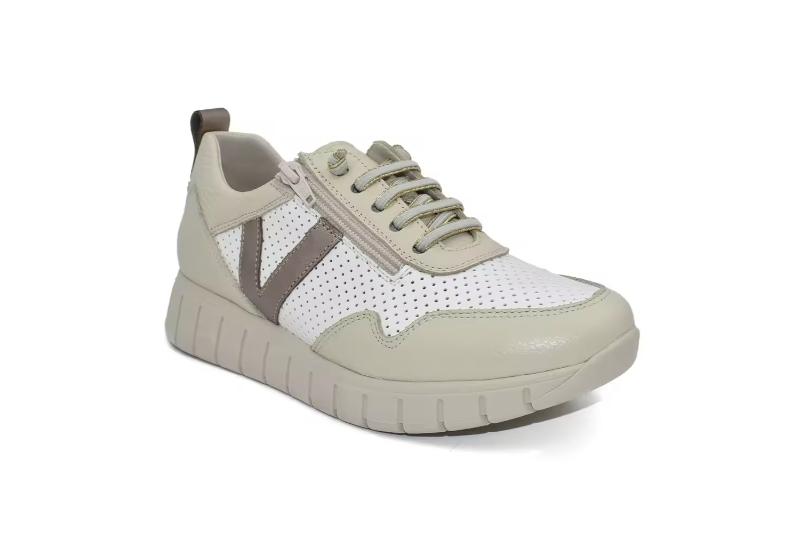 Zapatillas de piel para mujer con cremallera y cordones elásticos Hecho en España Tallas 35 a 41 Modelo 6090 Tekila