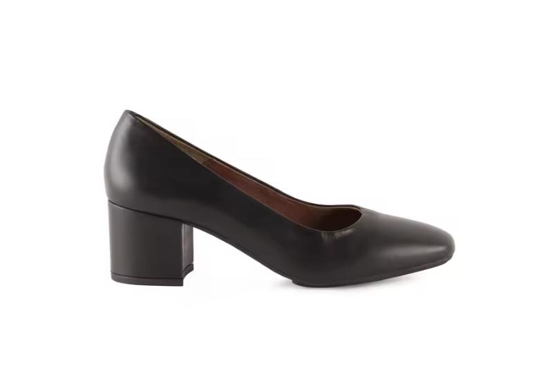 Zapato de salón de piel con tacón ancho plantilla Gel Hecho en España Tallas 35 a 40 Modelo 6600 Chamby