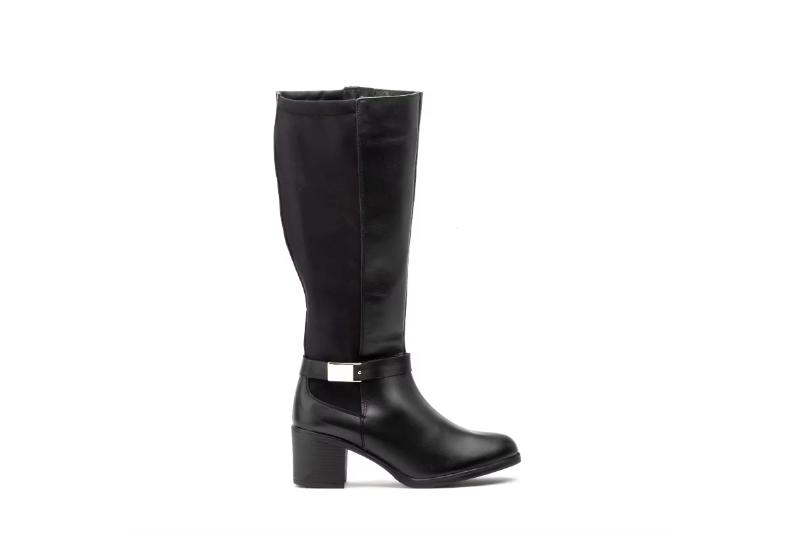 Botas altas de piel para mujer con tacón medio Tallas 36 a 41 Modelo 90683 Ibérico
