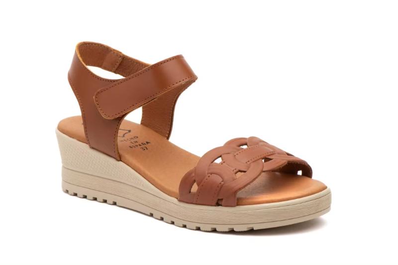 Sandalias de cuña blancas para mujer con cierre de velcro Hecho en España Modelo E648 Tallas 36 a 41 Alto Estilo