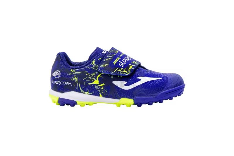 Zapatillas de fútbol turf para niño Modelo Supercopa con velcro Tallas 24 a 37 Joma