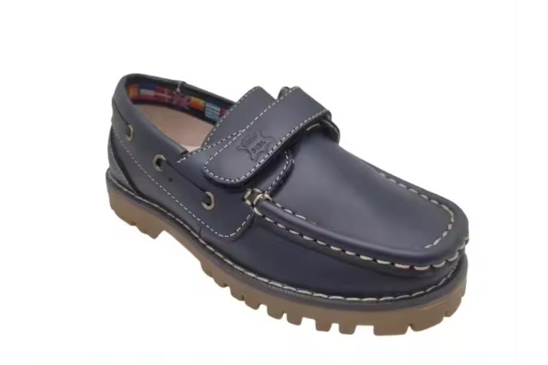 Zapatos náuticos de piel azul para niño con velcro Tallas 31 a 36 Modelo A766 Bubble 2 Zapatos náuticos de piel azul para niño con velcro Tallas 31 a 36 Modelo A766 Bubble - Imagen 2