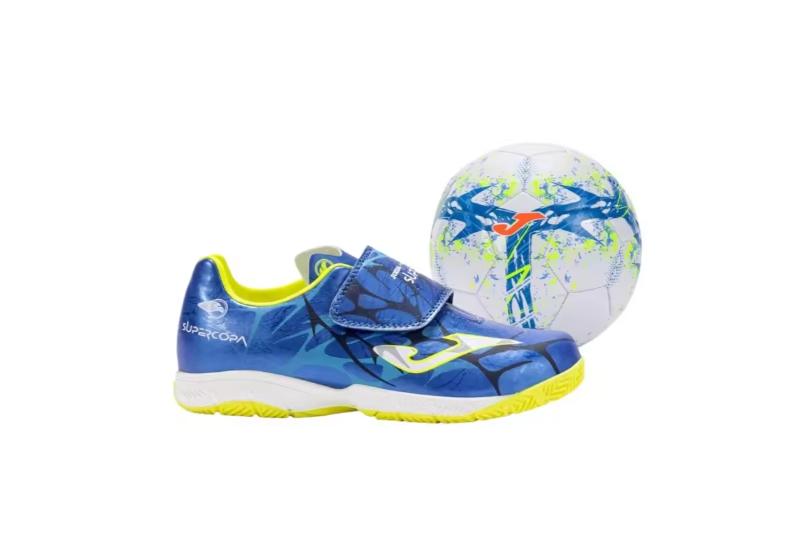 Zapatillas de fútbol sala para niño Modelo Supercopa con balón de regalo Tallas 24 a 32 Joma
