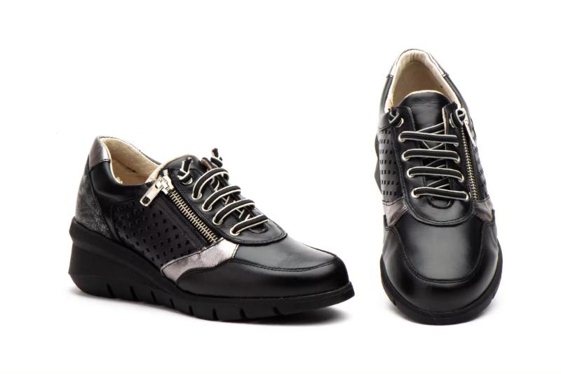 Zapatillas deportivas casual de piel con cuña para mujer Hecho en España Tallas 36 a 41 Modelo 2106 Jam 2 Zapatillas deportivas casual de piel con cuña para mujer Hecho en España Tallas 36 a 41 Modelo 2106 Jam - Imagen 2